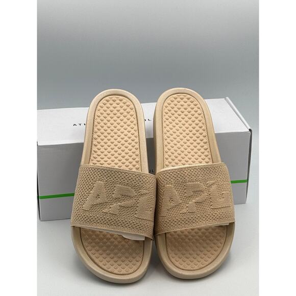 $130 APL Big Logo TechLoom Slide Metallic Champ Size 11M - Picture 1 of 3